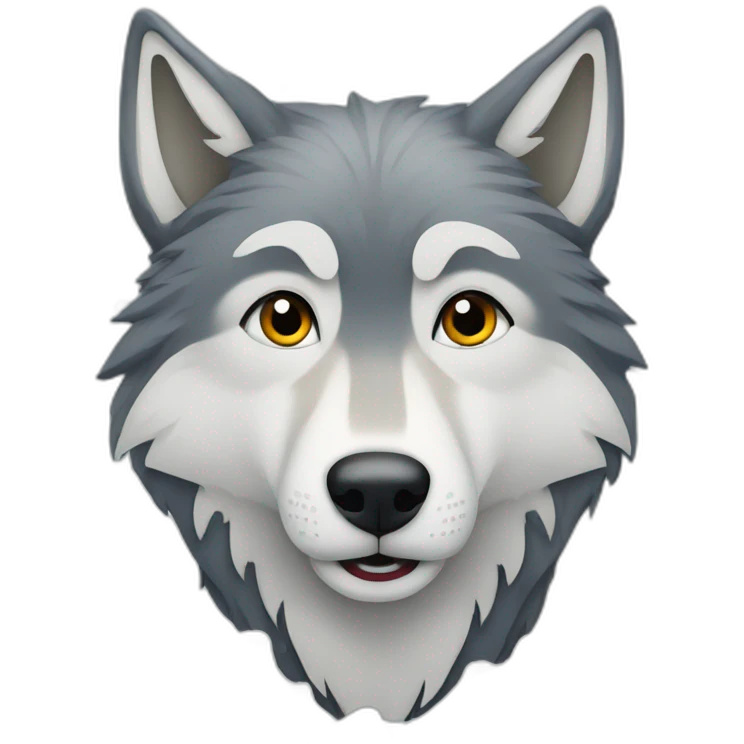 Wolf standing in snow with flakes around emoji