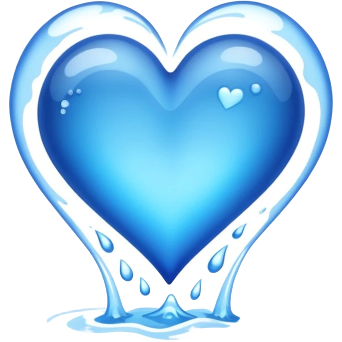 Emoji of blue heart inside water flowing emoji