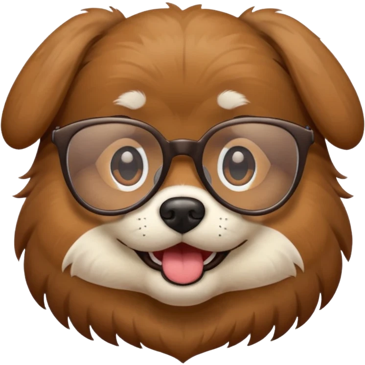 Dog wearing glasses emoji