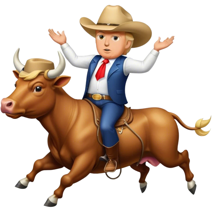 Donald trump  riding bull emoji