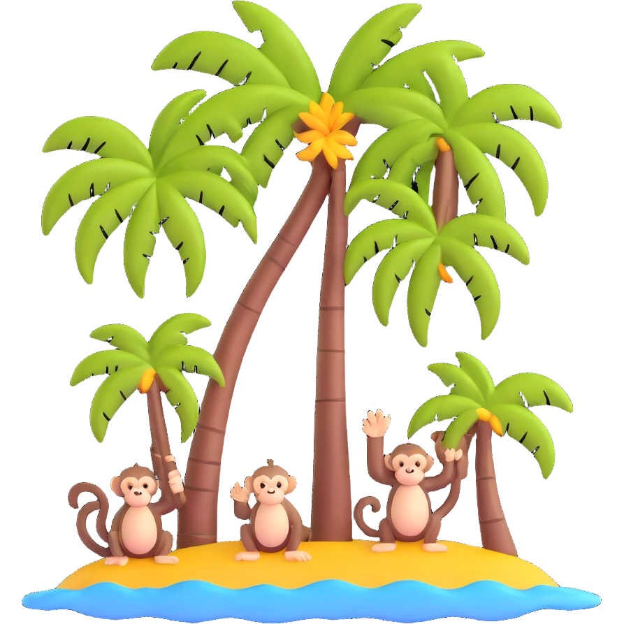 palm tree with monkeys emoji