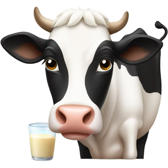 Cow drinking milk emoji