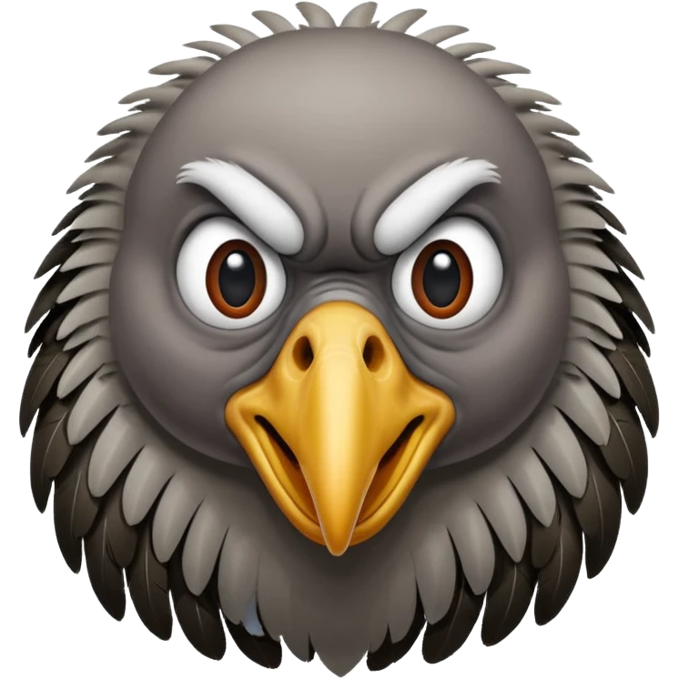 vulture - kind of menacing but in a funny comical way - can the vulture be making a face? emoji