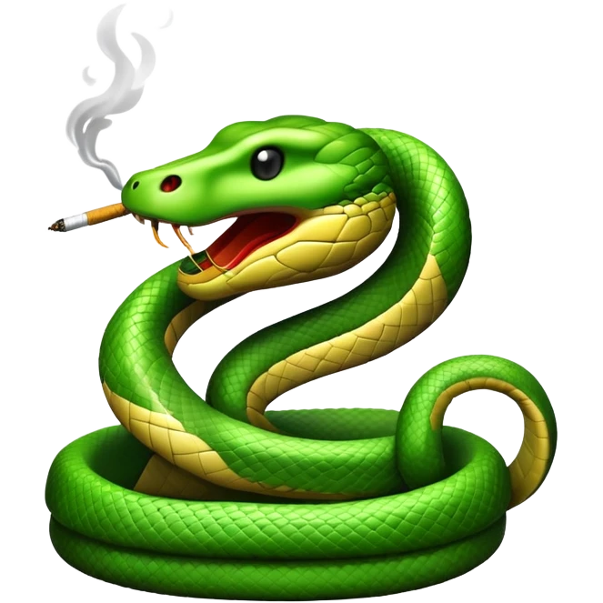 Snake smoking cigarette emoji
