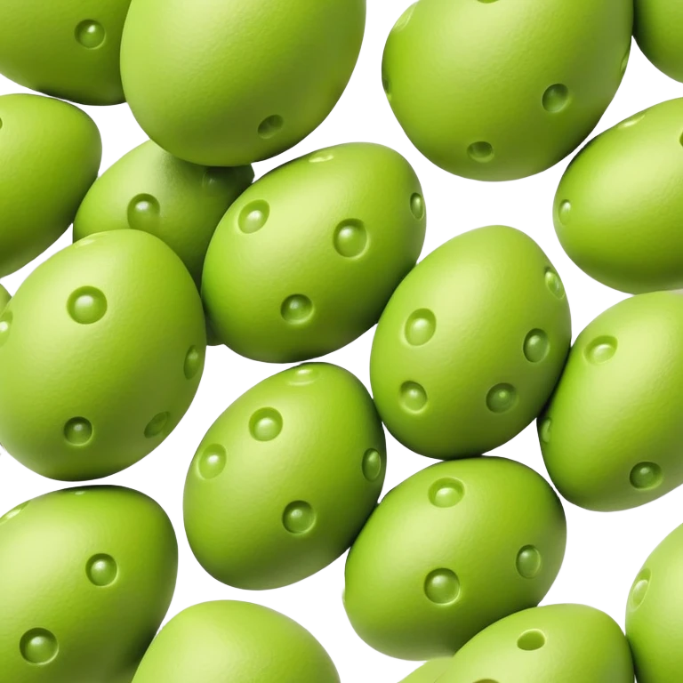 3D rendered matcha green Hong Kong egg puffs (鸡蛋仔) with authentic egg-shaped bubble pattern, vibrant green color, hyper-realistic texture, glossy finish, detailed individual bubbles emoji