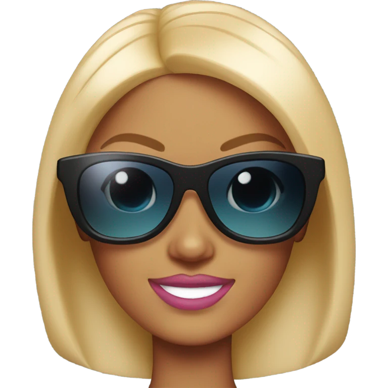 Barbie girl with sunglasses on emoji