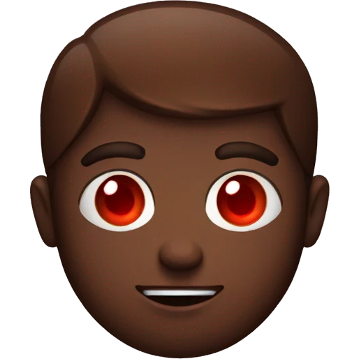 A Person with red eyes and put a Brownie in his left Hand  emoji