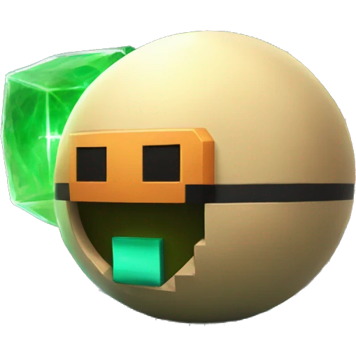 minecraft alien with bowling ball phone inside of pokemon center shield emoji