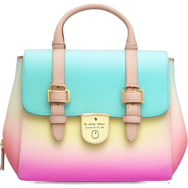 Realistic pastel ombre Kate Spade satchel purse Isolated.  emoji