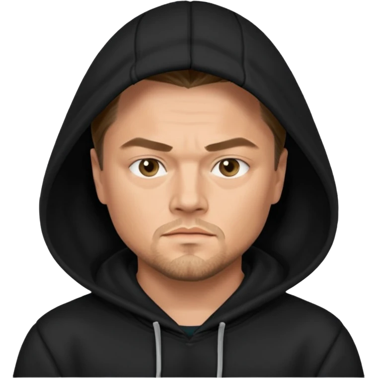 leonardo di caprio with black hoodie emoji