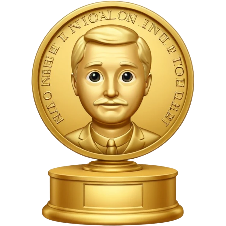 nobel prize medal on the pedestal emoji