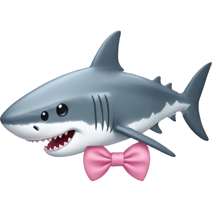 Shark with a light pink bow  emoji