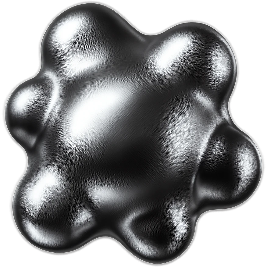 stubborn fat cells, chrome style, metallic effect, shiny reflections, futuristic atmosphere emoji