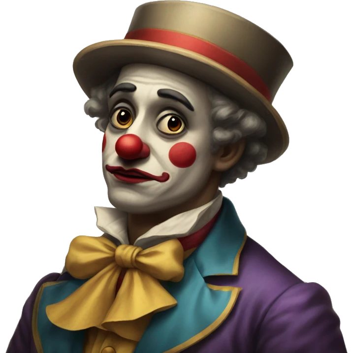 1800s Circus clown emoji but sad emoji