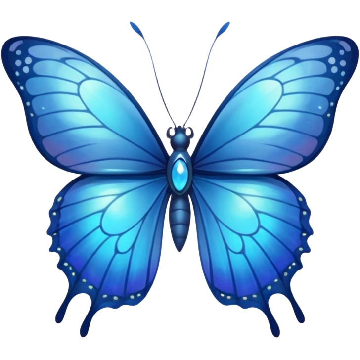 Moon butterfly blue emoji