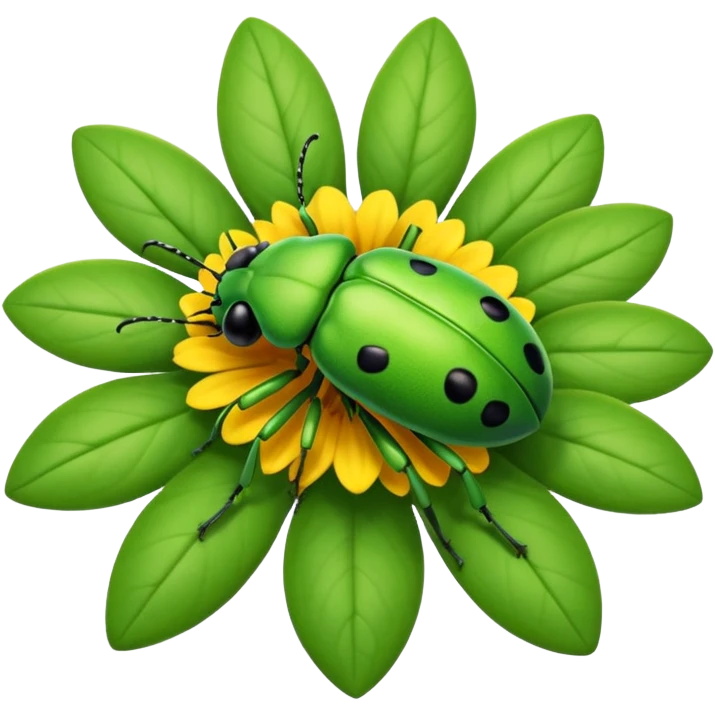 
bug on flower emoji