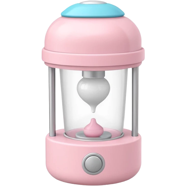 Light pink and white shaker toy for a baby emoji