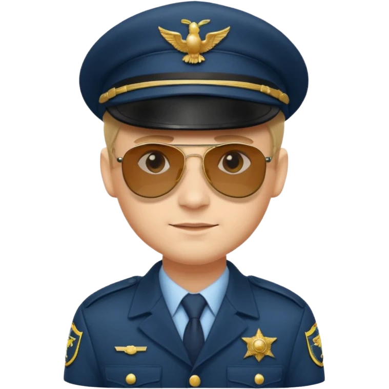 Officer with peaked cap + aviator emoji