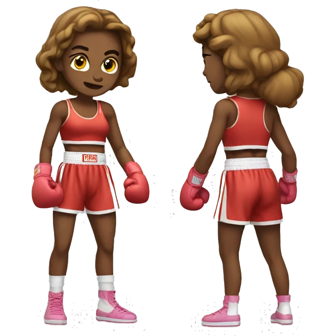 generate a girl boxer that fights emoji