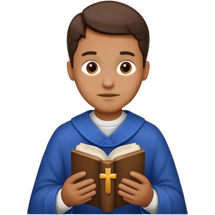 Guy who reads Bible with cross on it without something in the background emoji