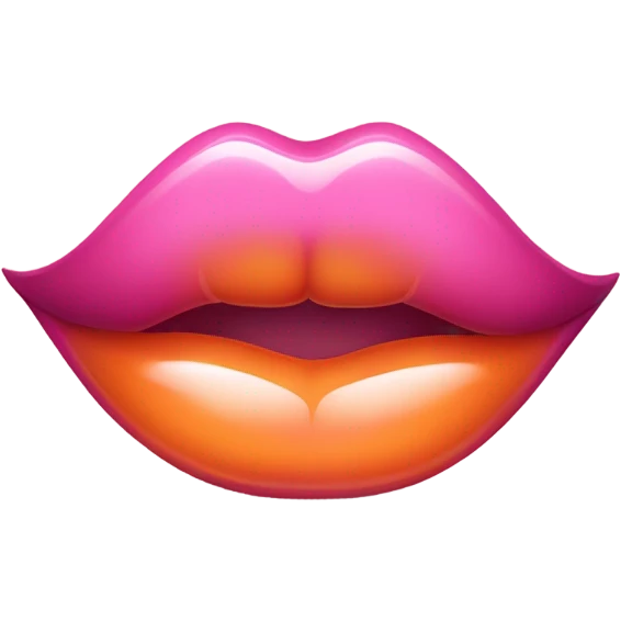 pink and orange lips emoji