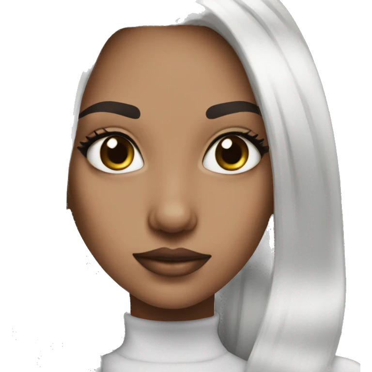 clean girl platinum hair color brow eyes  emoji
