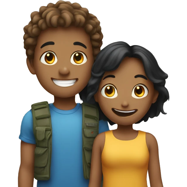 happy girl and boy together emoji
