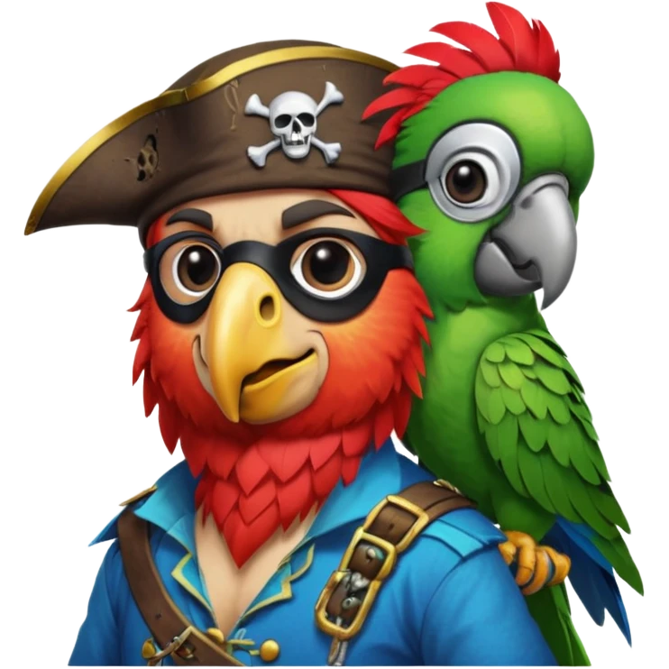 pirate and parrot emoji