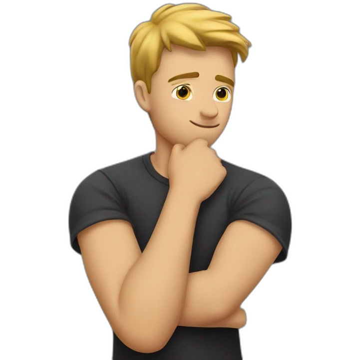 A guy kissing his arm emoji
