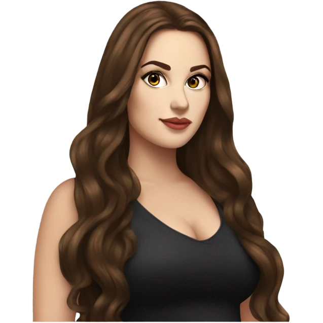 profle picture stunning curvy white woman, long brown hair, black eyeliner emoji