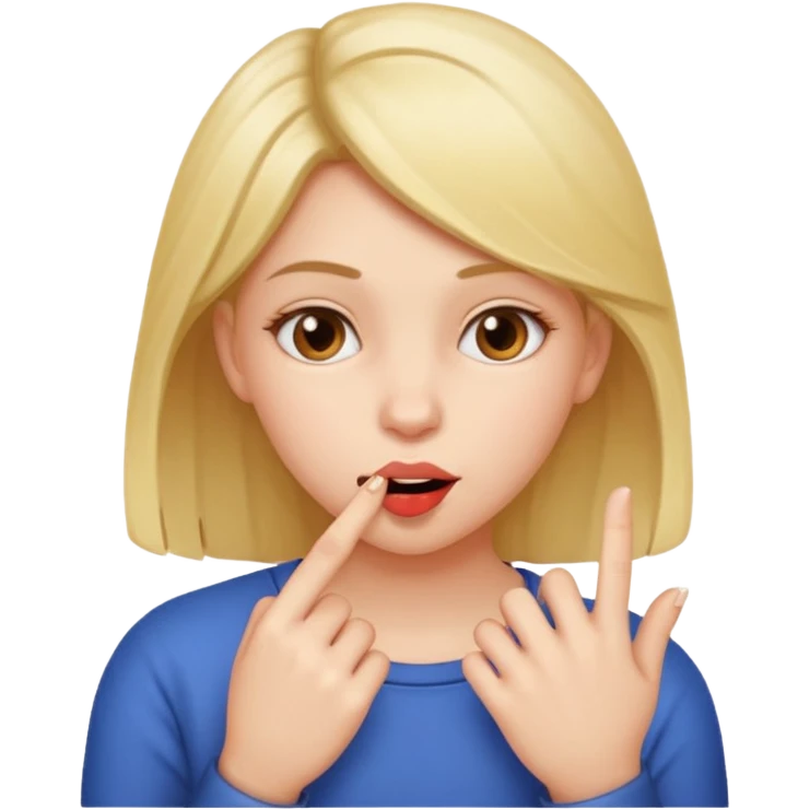 Niña mordiéndose el dedo  emoji