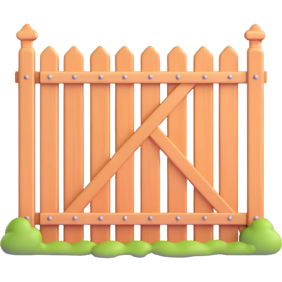 wooden fence gate door for house entrance emoji