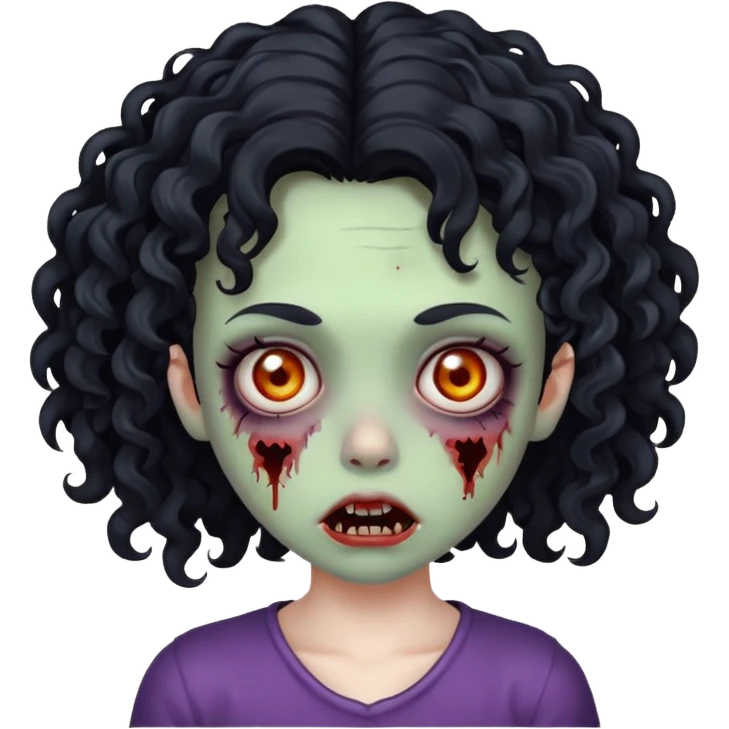 girl zombie with curly black hair  emoji