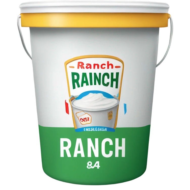 Bucket of ranch with label that says ranch emoji