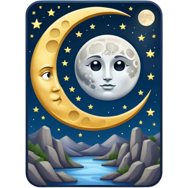 tarot cards moon emoji