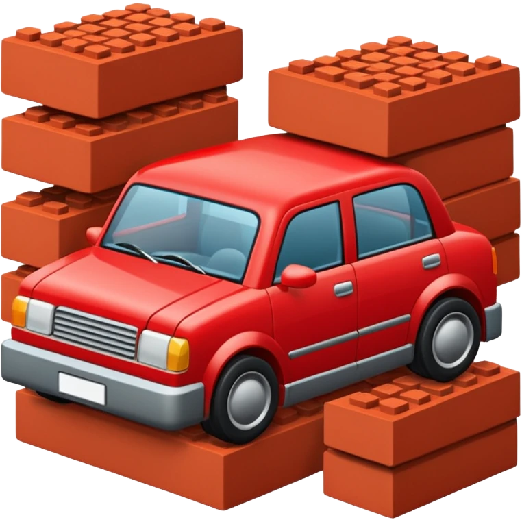 An auto which is full of bricks emoji