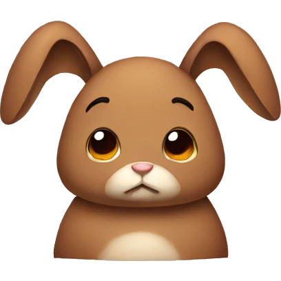 brown sad rabbit emoji