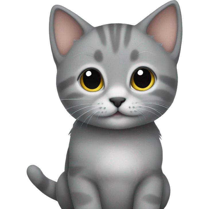 Grey kitten sitting  emoji