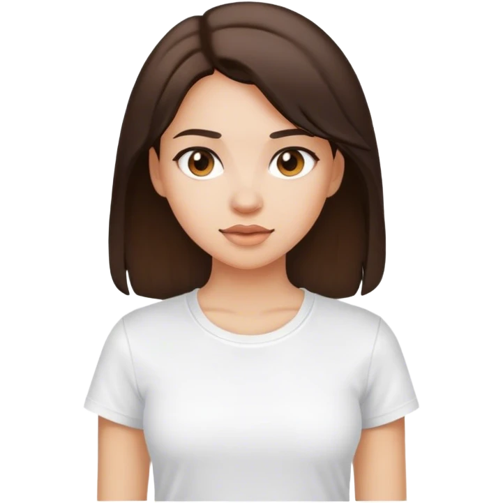 Girl brunette with white t shirt  emoji