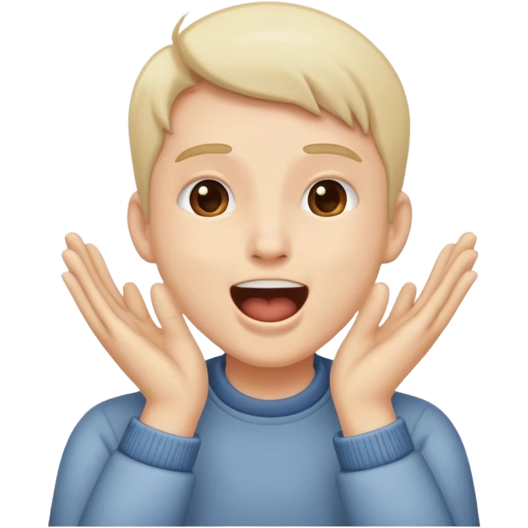 😮👏  with his mouth open claps himself on the cheek emoji