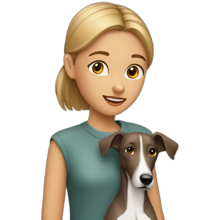 girl and her greyhound emoji