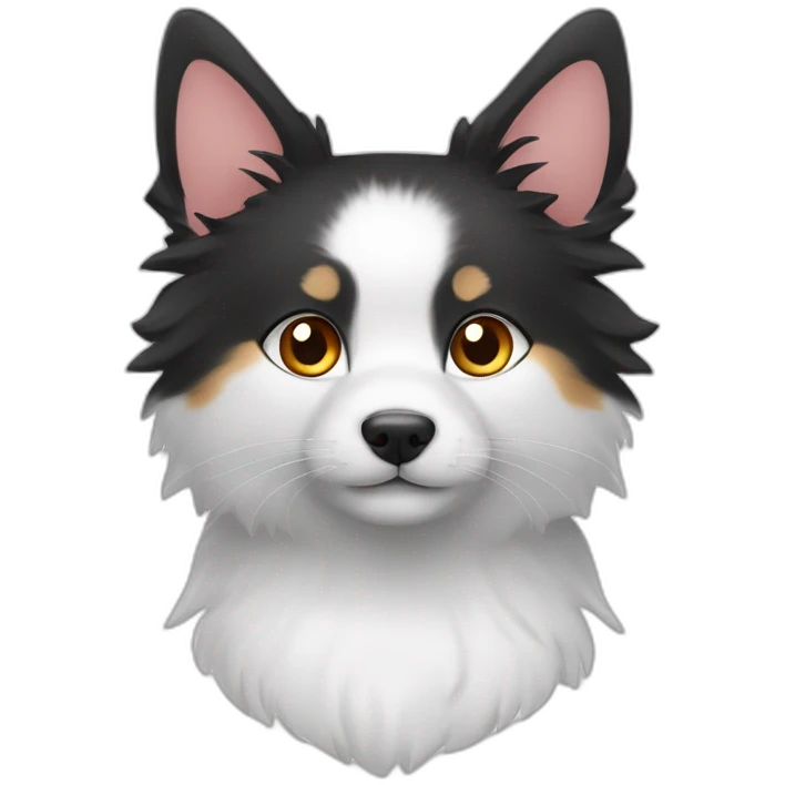 Japanspitz weiß und katze europäisch kurzhaar emoji