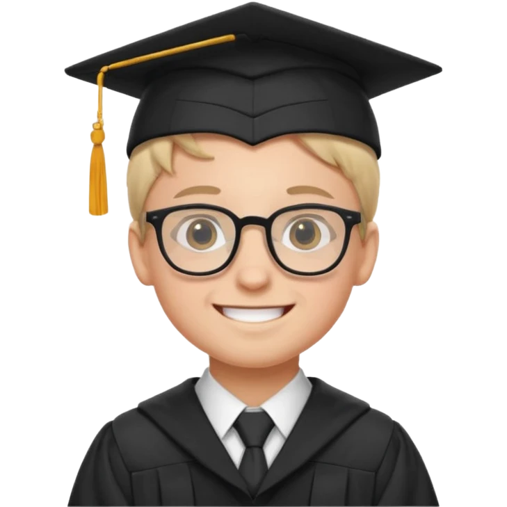 boy with glasses in graduation suit emoji