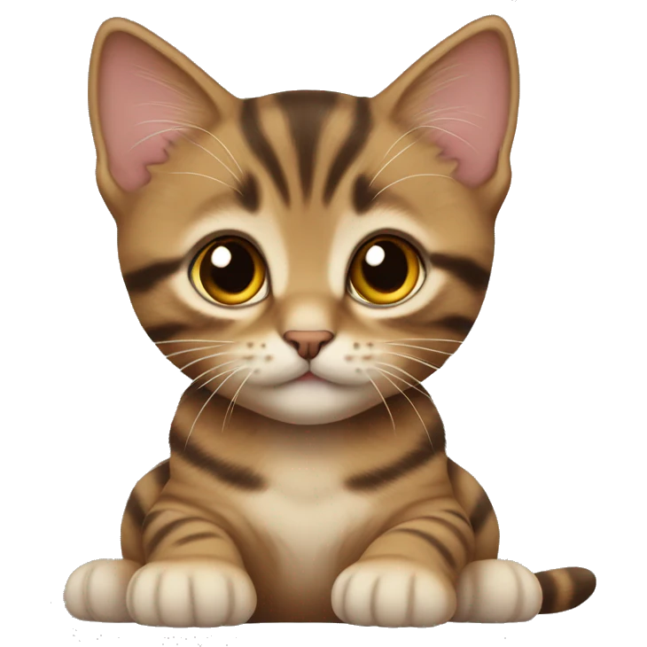 Brown tabby kitten laying emoji