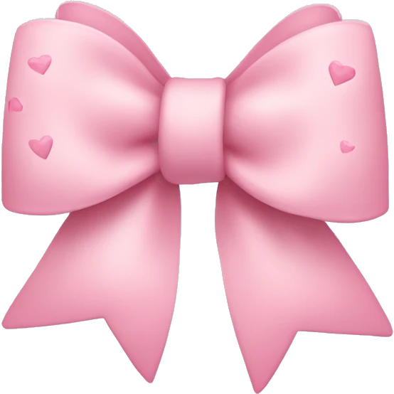 light pink bow with little light pink hearts around it emoji