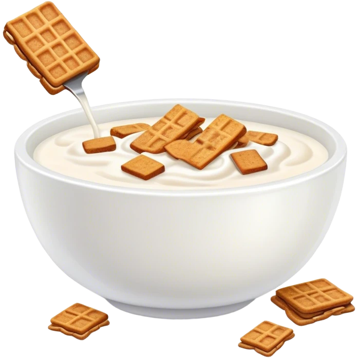 Yogurt with cinnamon toast crunch cereal emoji