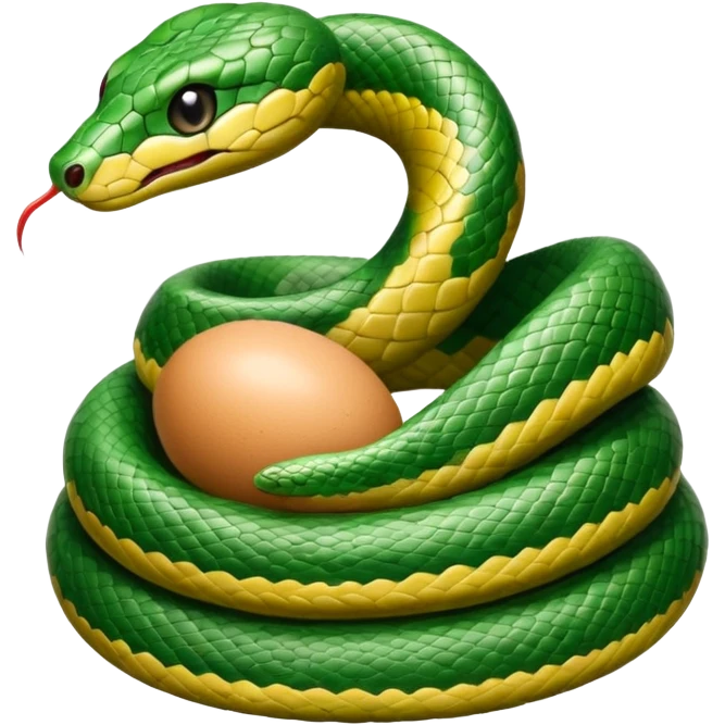 baby snake with egg emoji