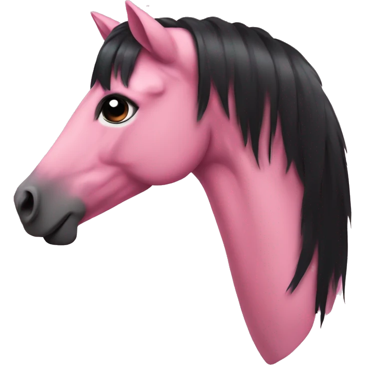 Pink horse with black hair  emoji