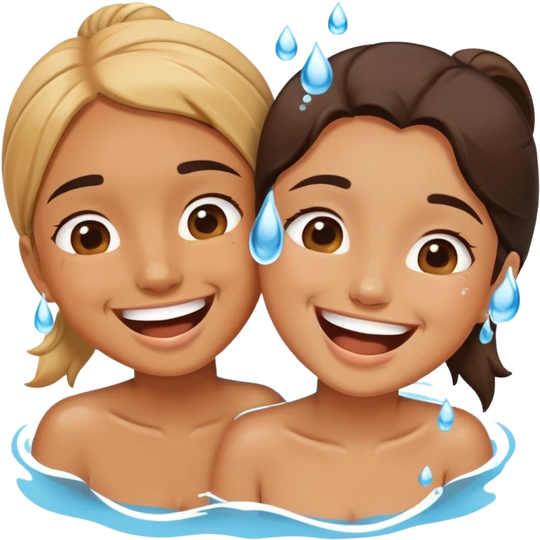 Friends with water on face emoji