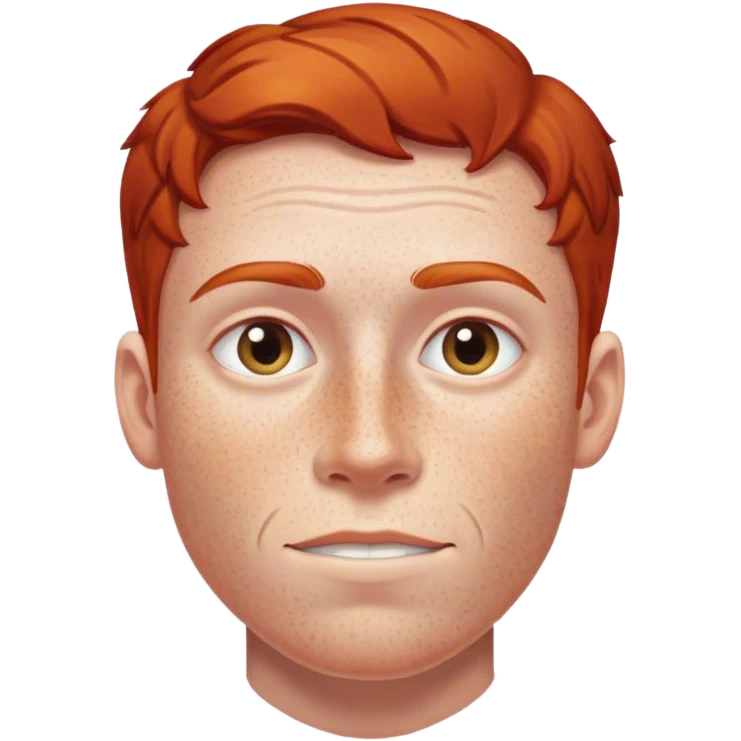 Redhead freckle face man emoji